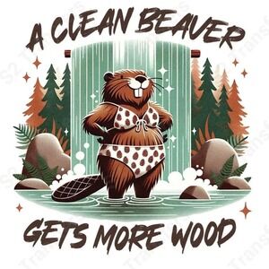 Handmade Coaster: Clean Beaver, More Wood—Nature's Pickup Line